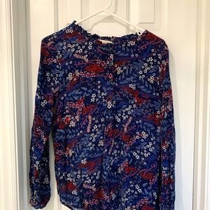 Loft Outlet Patterned Button-Up Blouse